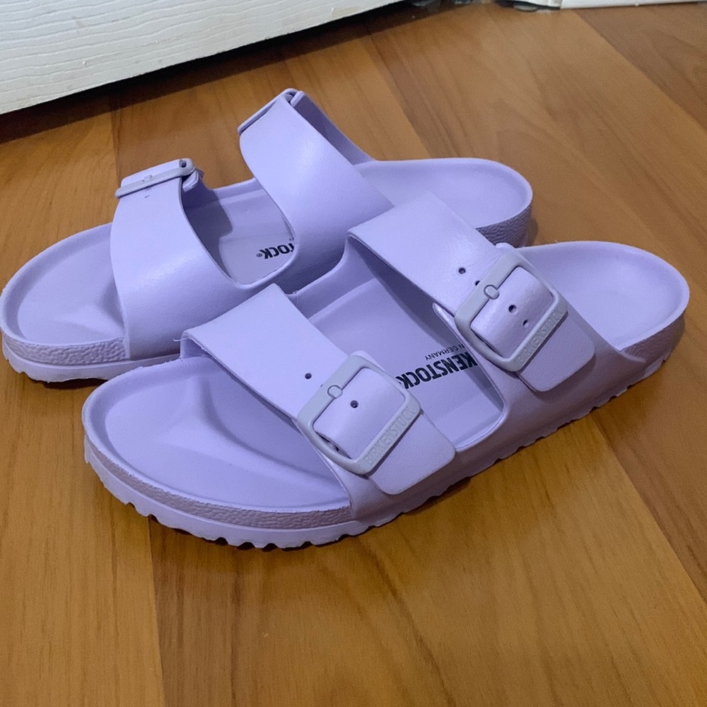 Birkenstocks- purple sandals